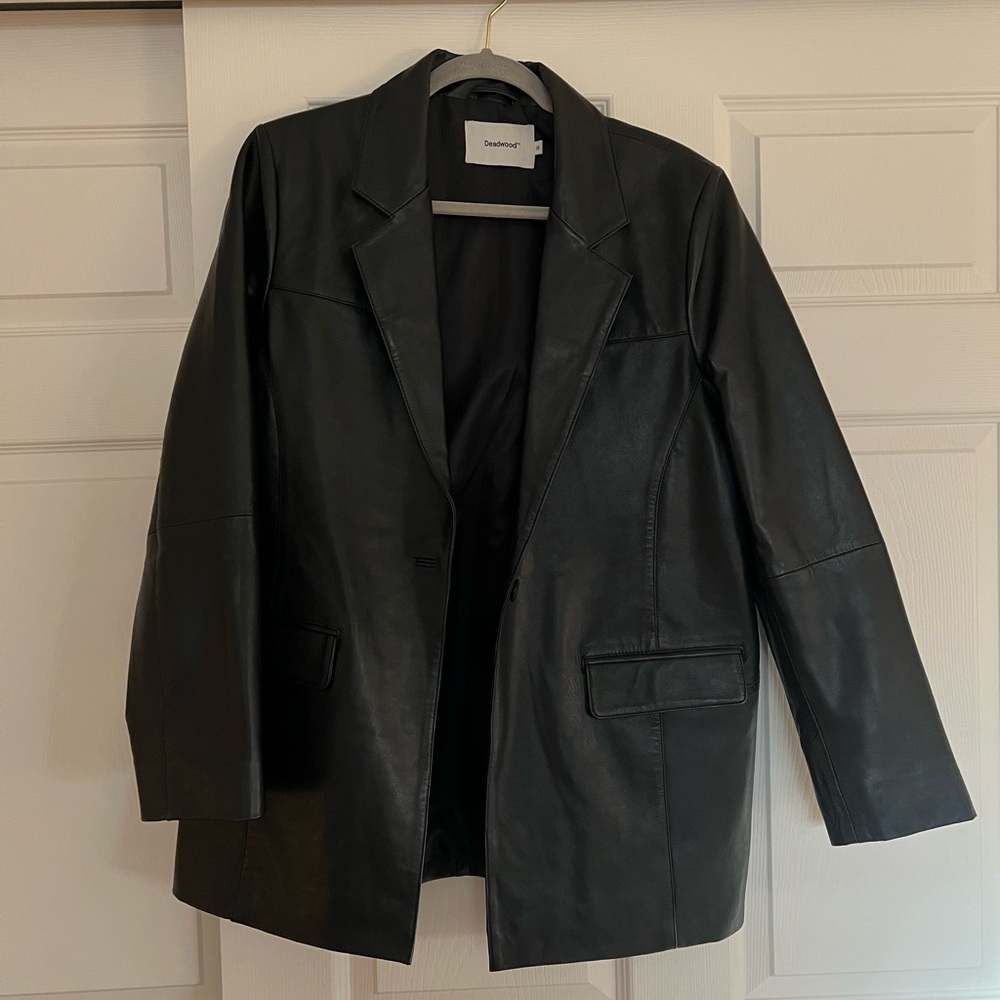 Deadwood Black Leather Blazer